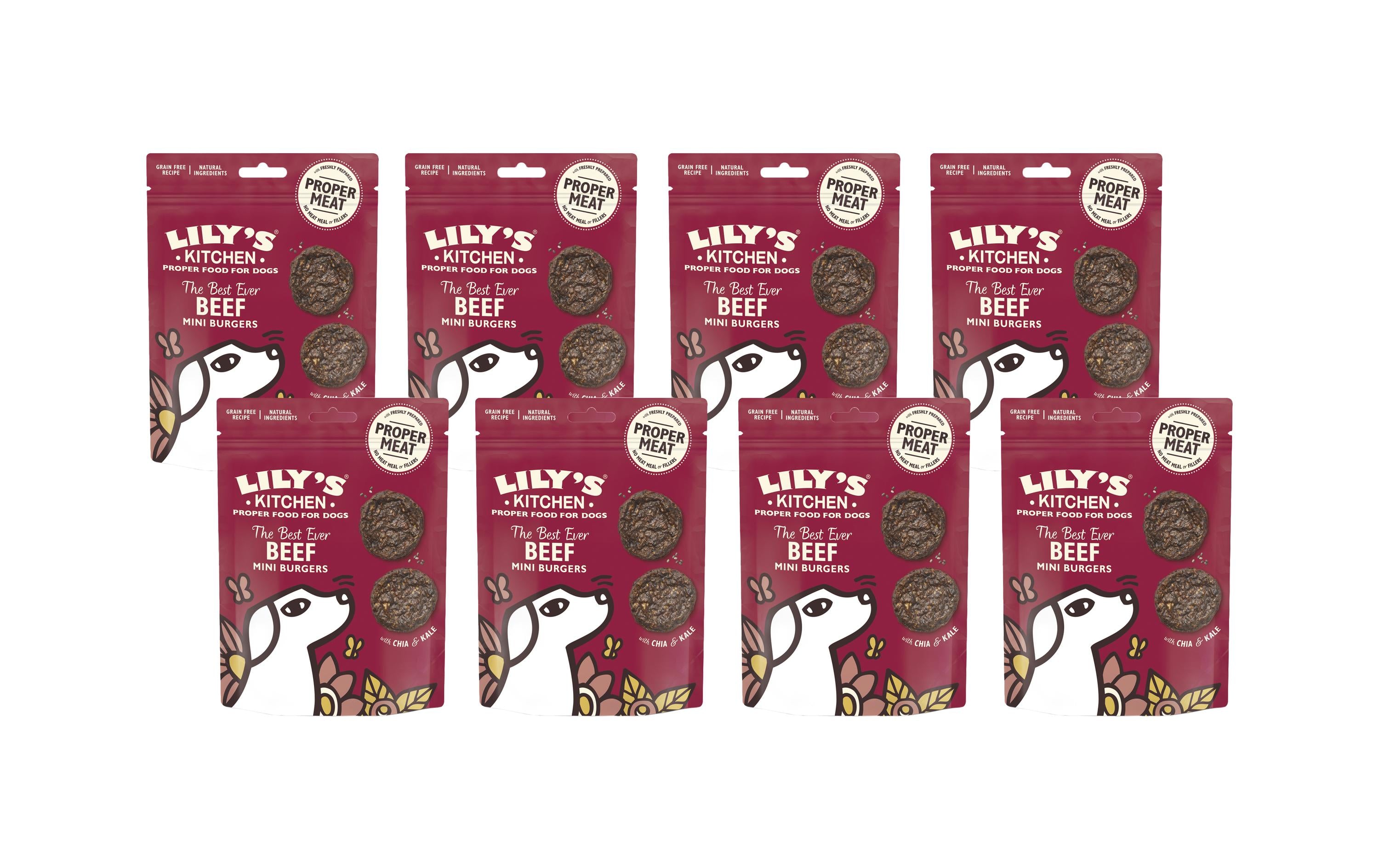 Lilys Kitchen Leckerli Beef Mini Burgers, 8 x 70 g
