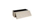 Songmics Truhe zum Sitzen mit Klappdeckel Beige