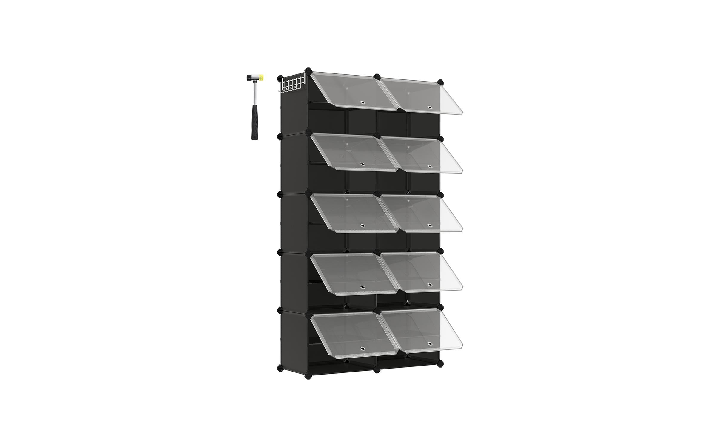 Songmics Schuhboxenfür 40 Schuhe Schwarz