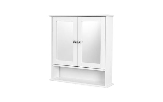 VASAGLE Spiegelkabinett 56 x 13 x 58 cm Weiss