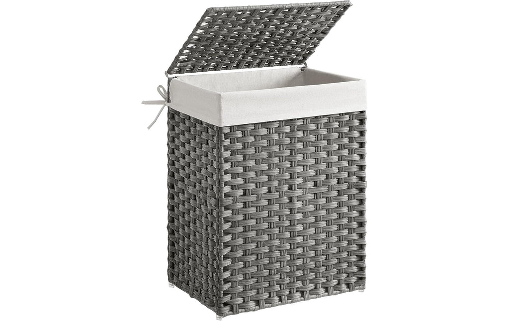 Songmics Wäschekorb Grau 45.5x32x61 cm (BxTxH)