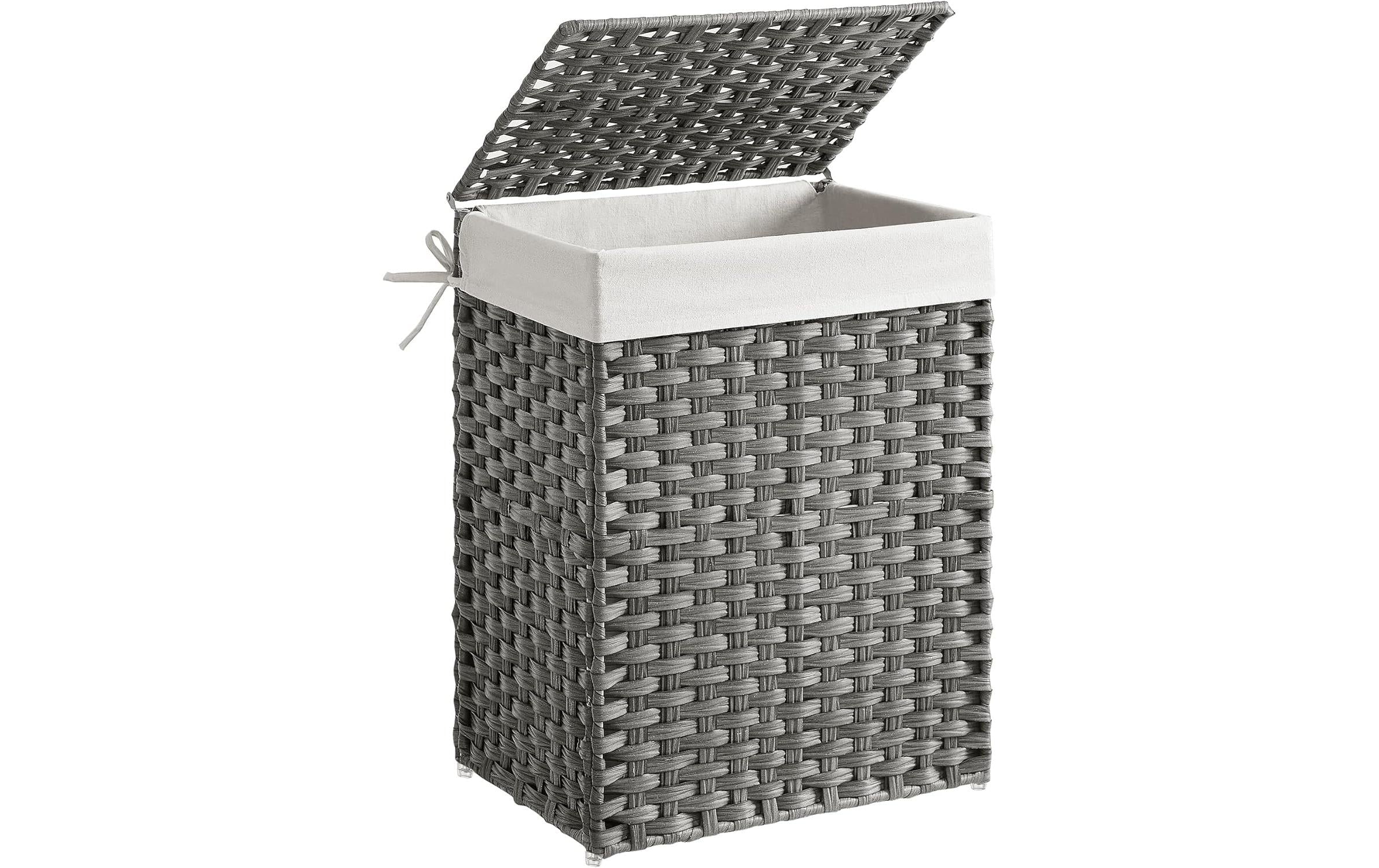 Songmics Wäschekorb Grau 45.5x32x61 cm (BxTxH)
