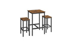 Vasagle Bartisch mit 2 Hocker Schwarz