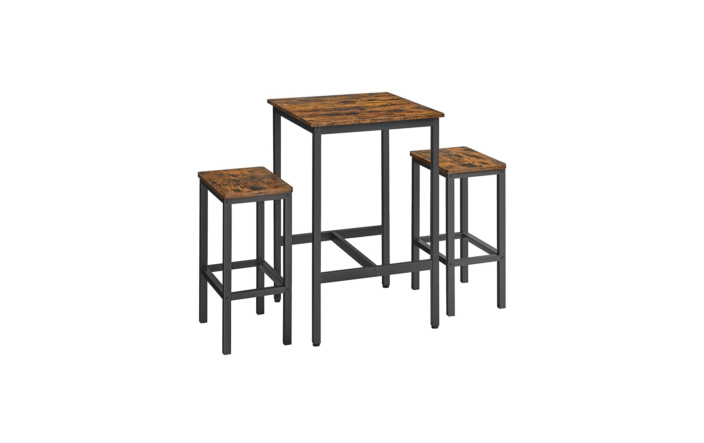Vasagle Bartisch mit 2 Hocker Schwarz