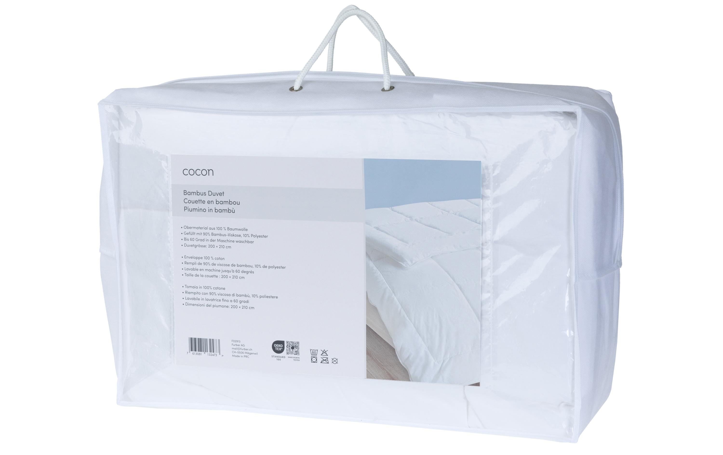 COCON, Duvet Bambus, 200 x 210 cm Obermat. 100% CO, Füllung 90% BA, 10% PES