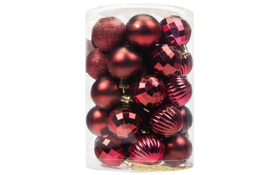COCON Weihnachtskugel 34 Stück, Bordeaux