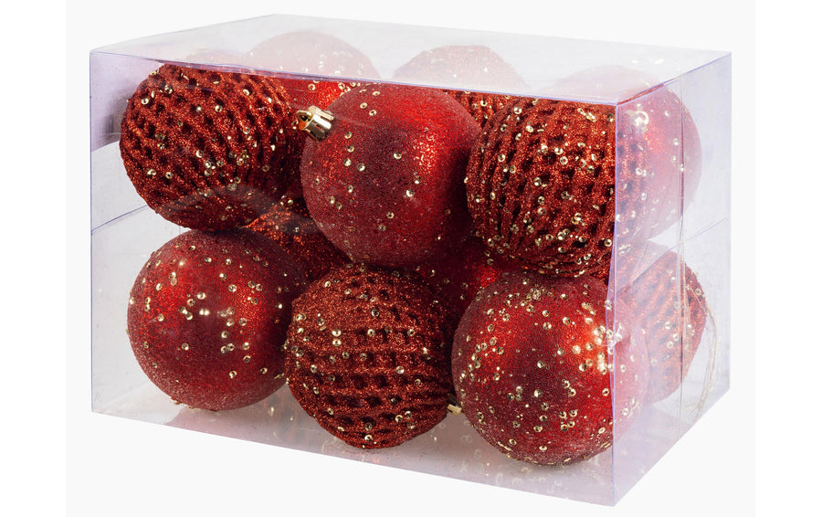 COCON Weihnachtskugel 12 Stück, Rot