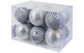 COCON Weihnachtskugel 12 Stück, Silber