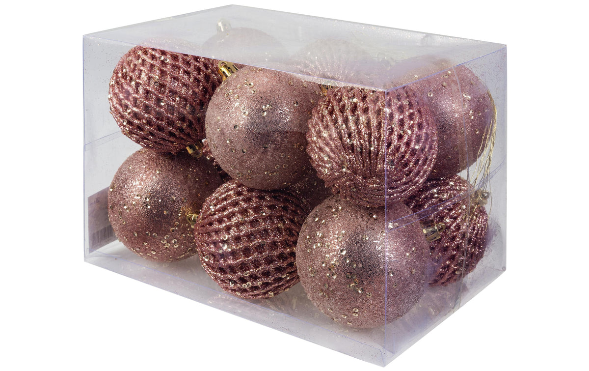COCON Weihnachtskugel 12 Stück, Rosa