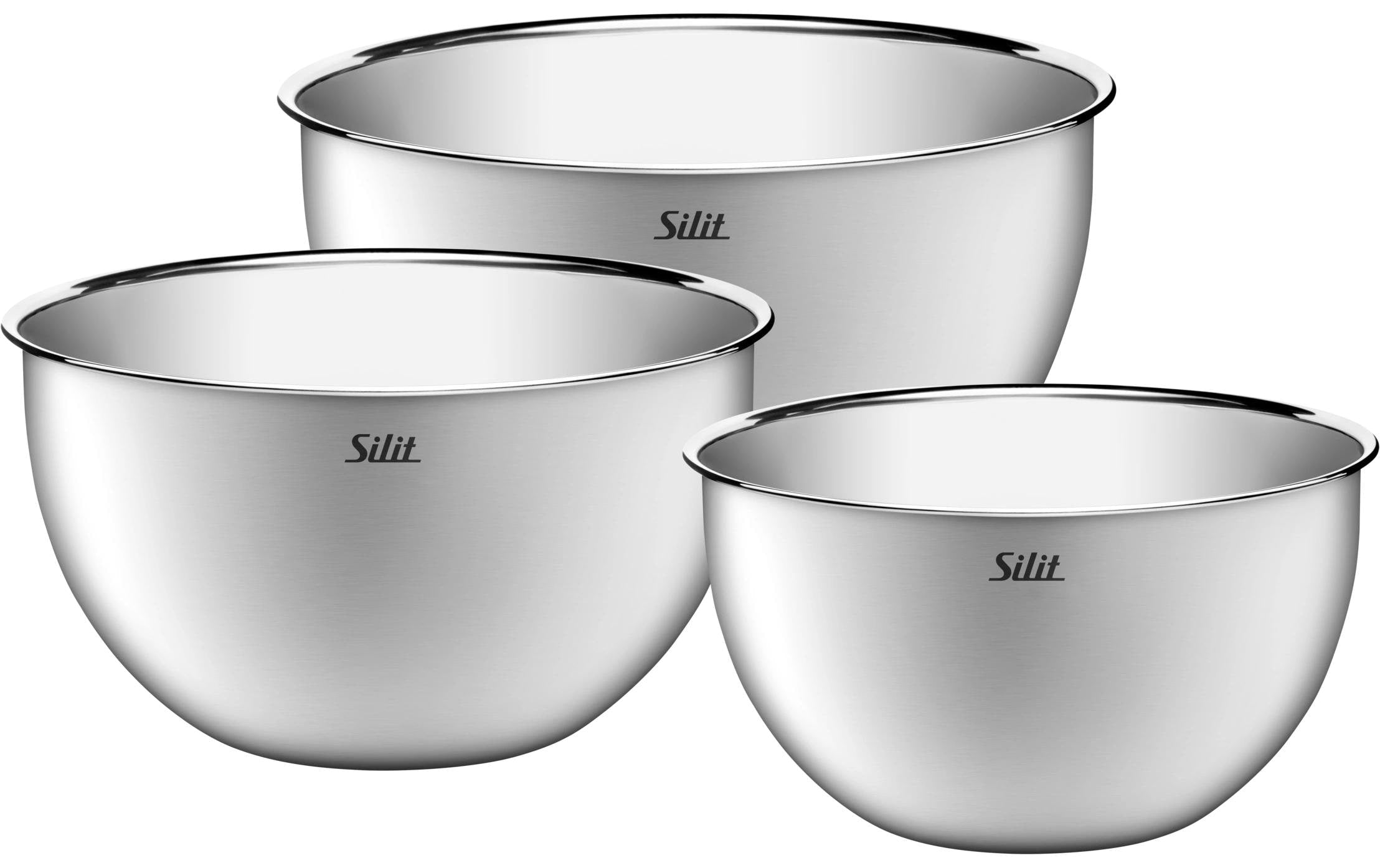 Silit Küchenschüssel Set 3-teilig Edelstahl, Stapelbar