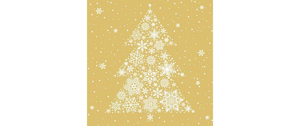 Braun + Company Weihnachtsservietten Big Crystal Tree Beige, 20 Stück
