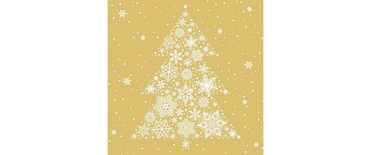 Braun + Company Weihnachtsservietten Big Crystal Tree Beige, 20 Stück