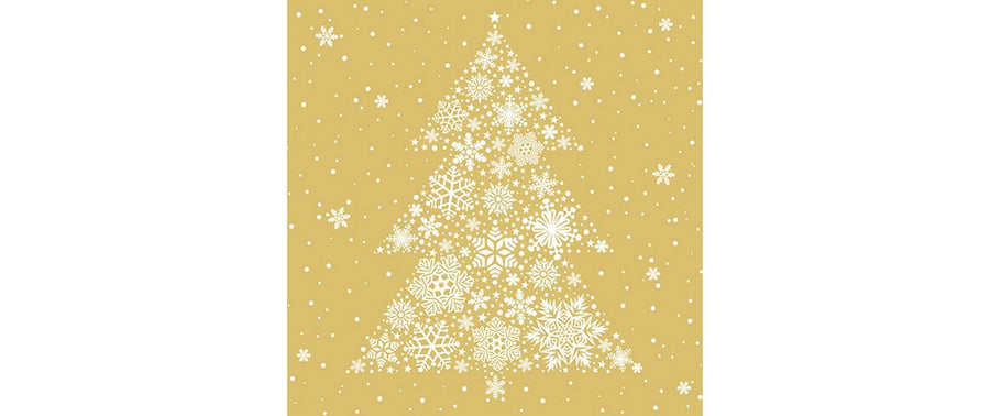 Braun + Company Weihnachtsservietten Big Crystal Tree Beige, 20 Stück