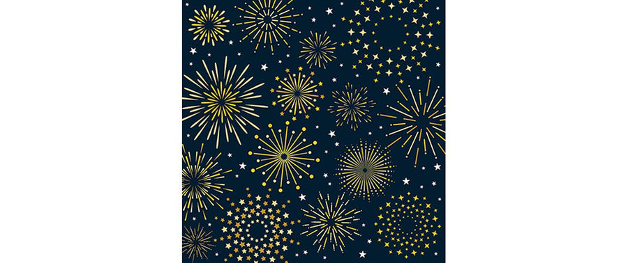 Braun + Company Weihnachtsservietten Firework midnight Beige, 20 Stück