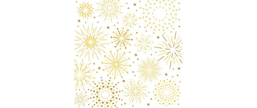 Braun + Company Weihnachtsservietten Firework white Beige, 20 Stück