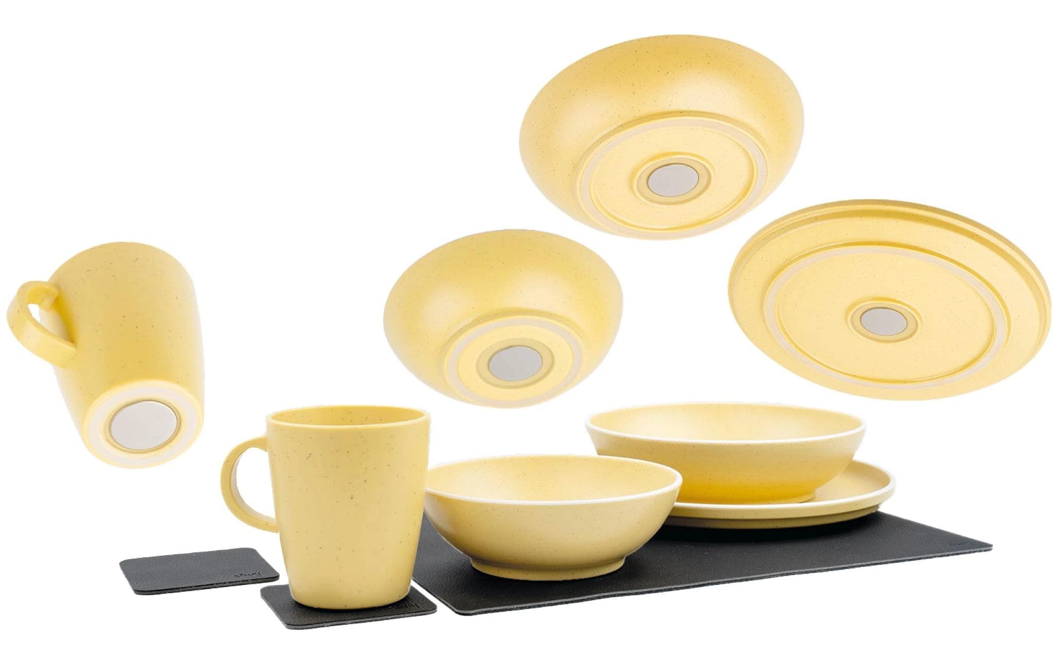 Silwy Magnet-Kunststoff-Geschirrset Dolomit Yellow