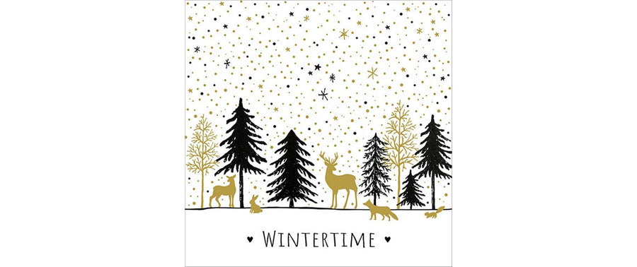 Braun + Company Weihnachtsservietten Modern Wintertime Mehrfarbig, 20 Stück