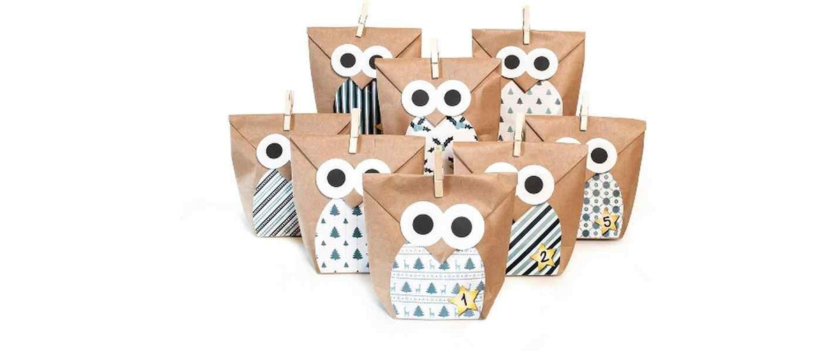 Pajoma Bastelset Christmas Owl Blue, 24 Tüten
