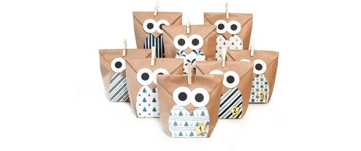 Pajoma Bastelset Christmas Owl Blue, 24 Tüten