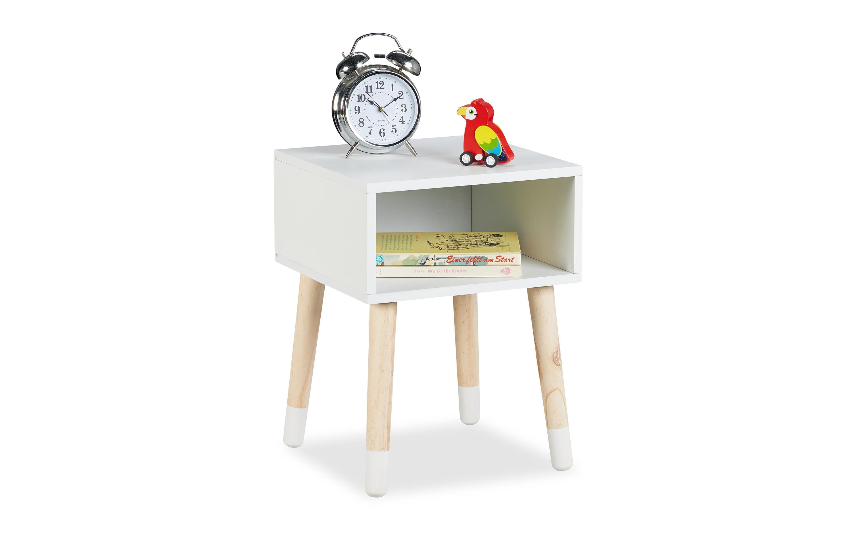 relaxdays Nachttisch für Kinder MDF, China, Weiss