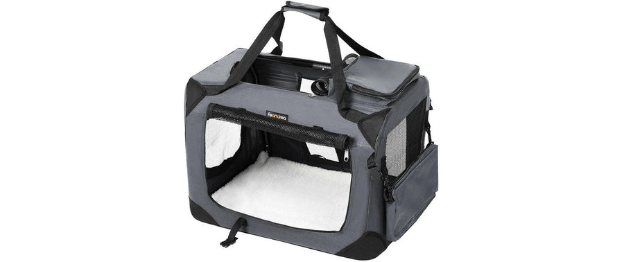 Feandrea Transportbox Grau Kunststoff L - Robuste Hundebox Sport & Freizeit > Freizeit > Zubehör Feandrea