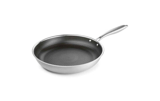BRATmaxx Edelstahl-Bratpfanne mit 20 cm Durchmesser und langem Metallgriff
