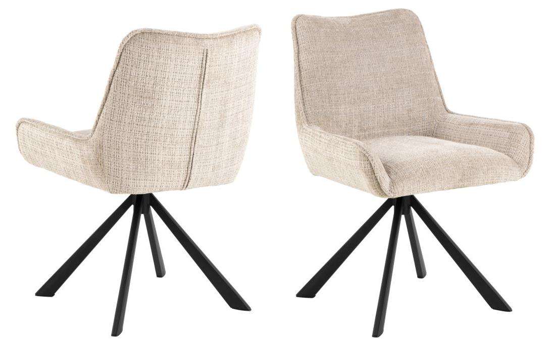 AC Design Esszimmerstuhl Eddie 2 Stück Beige