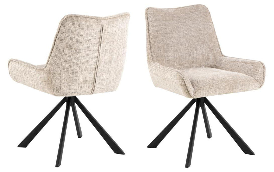 AC Design Esszimmerstuhl Eddie 2 Stück Beige