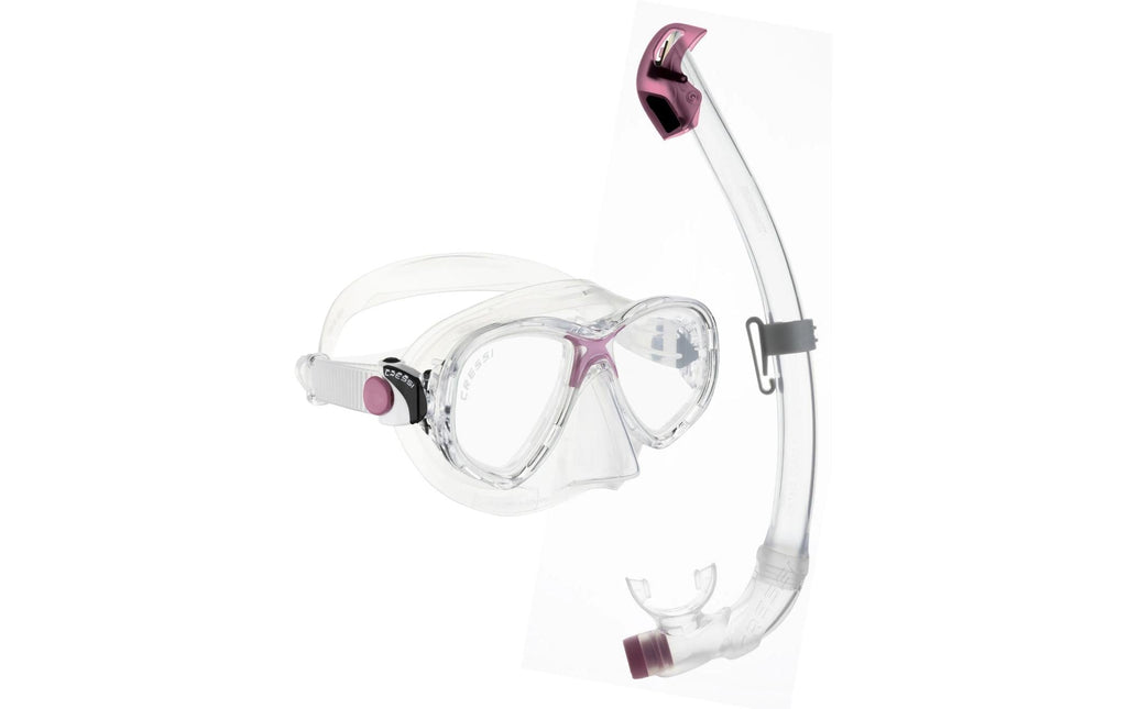 CRESSI MAREA JUNIOR + SEAL DRY JUNIOR COMBO CLEAR/PINK