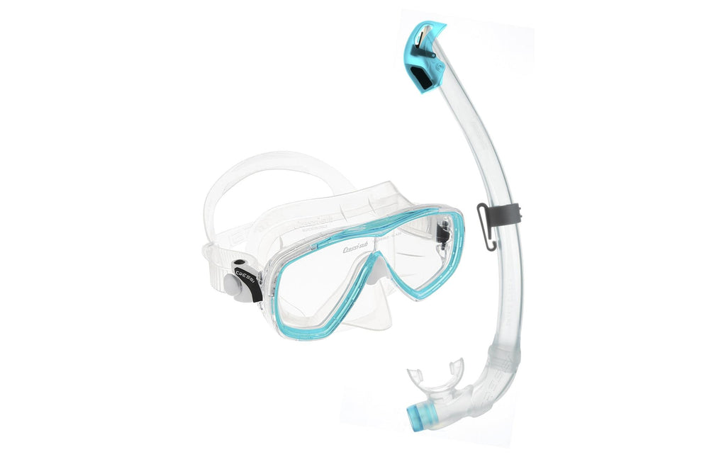 CRESSI Estrella + Seal Dry Snorkel Combo Clear/Aquamarine