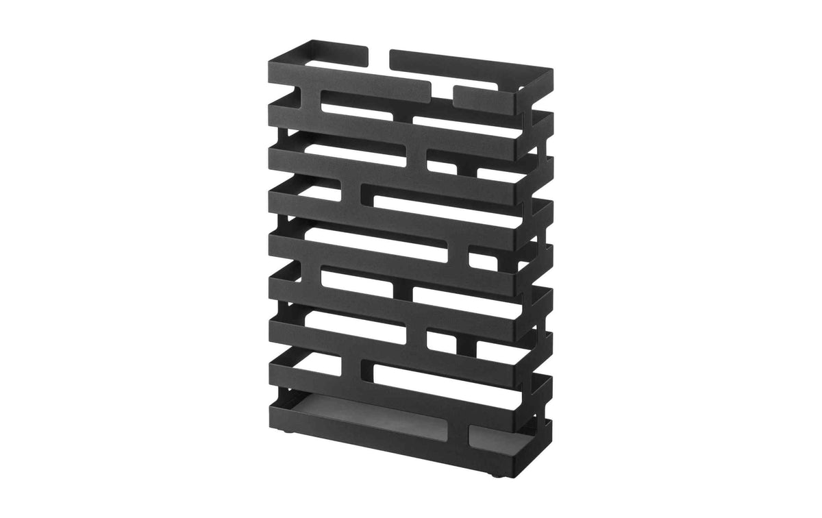 Yamazaki Schirmständer Brick Wide Stahl, B 30 x T 10 x H 43 cm, Schw