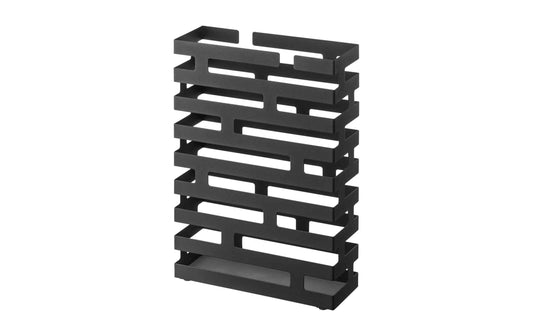 Yamazaki Schirmständer Brick Wide Stahl, B 30 x T 10 x H 43 cm, Schw