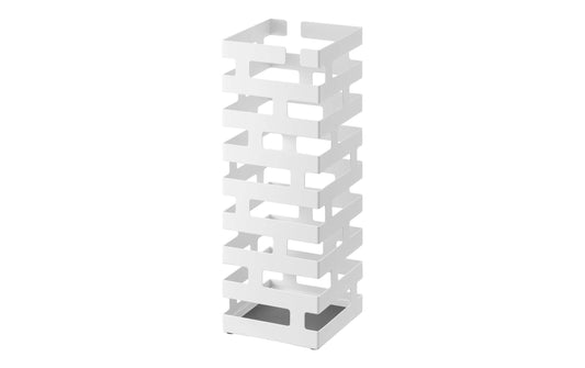 Yamazaki Schirmständer Brick Stahl, B 15 x T 15 x H 43 cm, Weiss