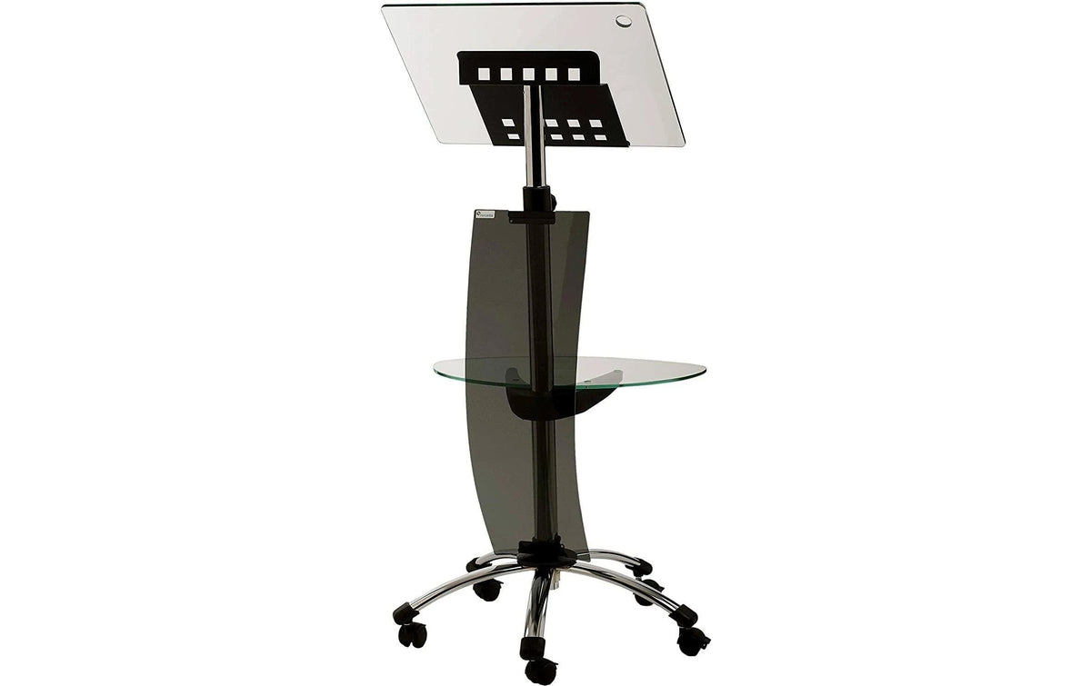 Rocada mobiles Rednerpult 2 Glasplatten, dunkelgrau