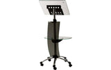Rocada mobiles Rednerpult 2 Glasplatten, dunkelgrau