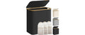 Songmics, Wäschekorb 150 l, Schwarz 60x38.5x70.5 cm (LxBxH), Traglast 20kg