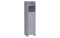 VASAGLE Badezimmer-Schrank 18 x 80 cm, Grau