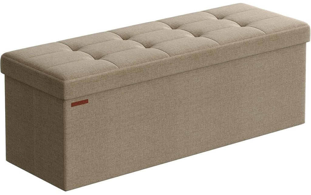 Songmics Sitztruhe Ottomane Braun/Beige