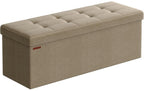 Songmics Sitztruhe Ottomane Braun/Beige