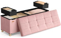 Sitztruhe Ottomane 110 x 40 cm Rosa von Songmics