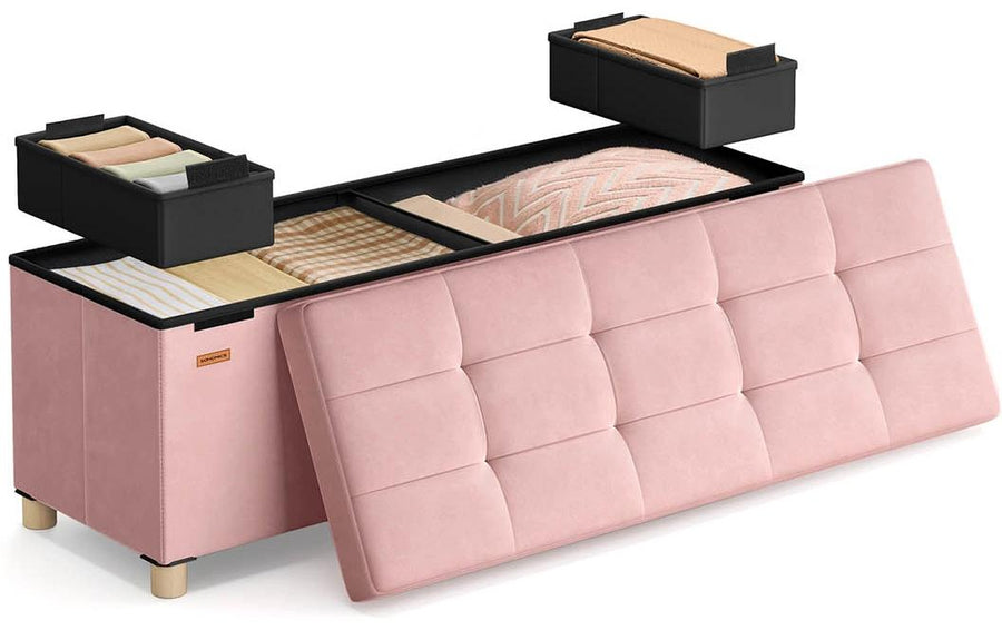 Sitztruhe Ottomane 110 x 40 cm Rosa von Songmics