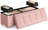 Songmics Sitztruhe Ottomane 110 x 40 cm, Rosa