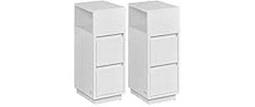 Vasagle Nachttisch, 2er Set Weiss
