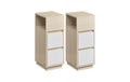 Vasagle Nachttisch -, 2er Set Weiss/Natur
