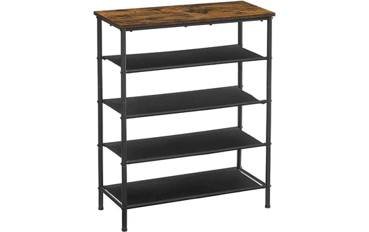 VASAGLE Schuhgestell 30 x 91 cm, Braun/Schwarz