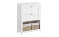 Vasagle Schrank 2 Scubladen, 2 Körbe Weiss 60x30x80 cm Kunststoff, Mitteldichte Holzfaserplatte (MDF)