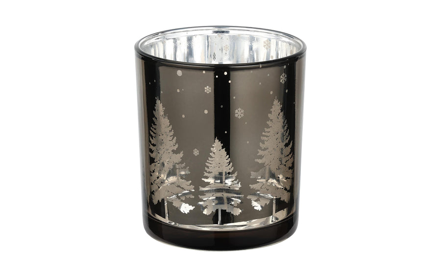 EGLO Teelichthalter Windlicht Christmas Lukut 8 cm Braun, Glas