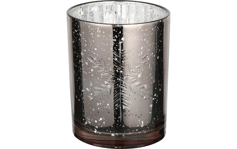 EGLO Teelichthalter Scheeflocke Lukut 12.5 cm Silber, Glas
