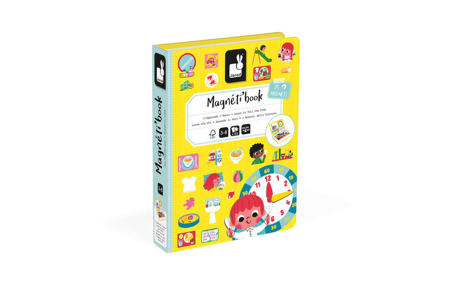Janod Beschäftigungsspielzeug Magnetbuch Lerne die Uhr