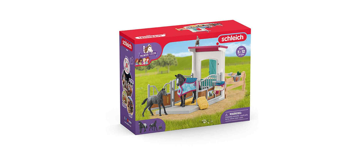 Schleich Spielfigurenset Horse Club Pferdebox mit Stute und Fohlen